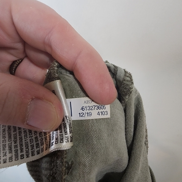 American Eagle Women XS Army Green Cargo Style Lyocell Comfy Grunge Jogger Pant - Picture 2 of 10